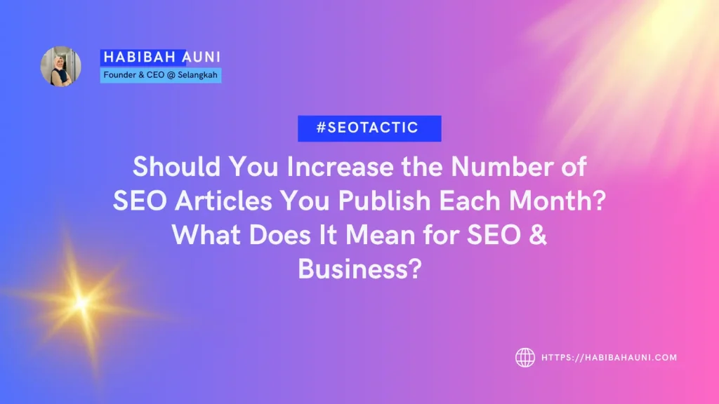 Increase the Number of SEO Article each Month